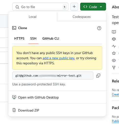 URL zum SSH-Zugriff eines Projekts auf GitLab kopieren