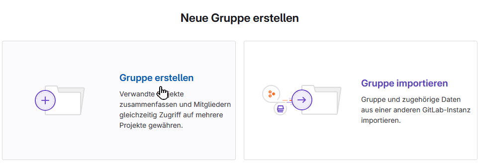 Drücken auf **Gruppe erstellen**