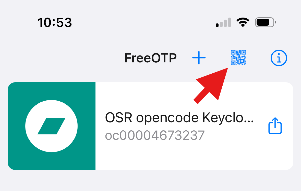 FreeOTP: Scannen des einmaligen Anmelde-Codes